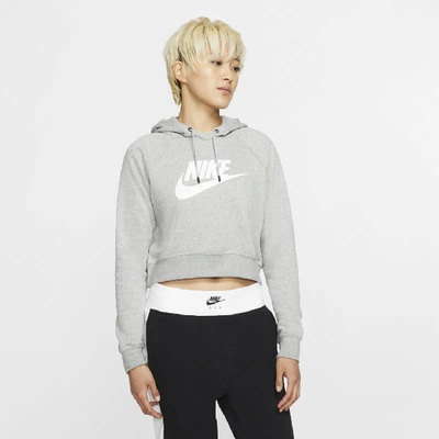 Shop Nike Women's  Sportswear Essential Cropped Hoodie In Grey