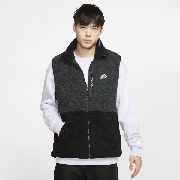 nike sherpa fleece jacket black