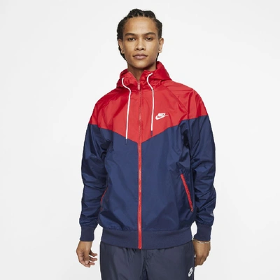 Shop Nike Sportswear Windrunner Hooded Windbreaker In Blue