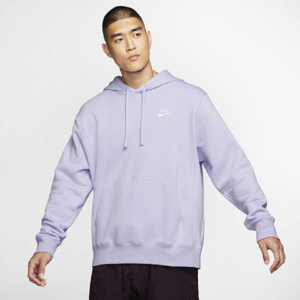 nike sportswear club fleece pullover hoodie lavender