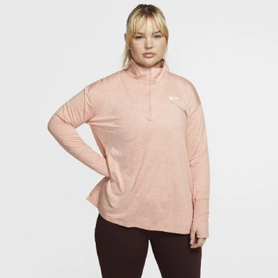 Shop Nike Element Women's Running Top (plus) In Pink