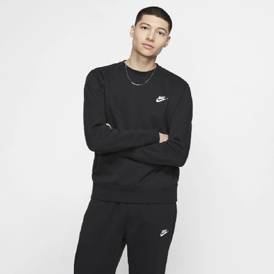 Shop Nike Men's  Sportswear Club Fleece Crew In Black