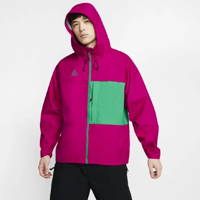 Shop Nike Acg Packable Rain Jacket In Pink