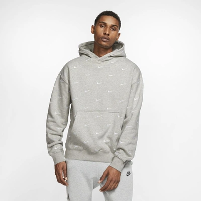 Shop Nike Men's Swoosh Logo Hoodie In Grey