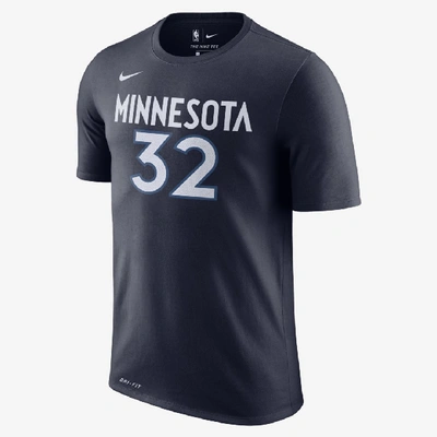 Shop Nike Karl-anthony Towns Minnesota Timberwolves  Dri-fit Men's Nba T-shirt (college Navy)