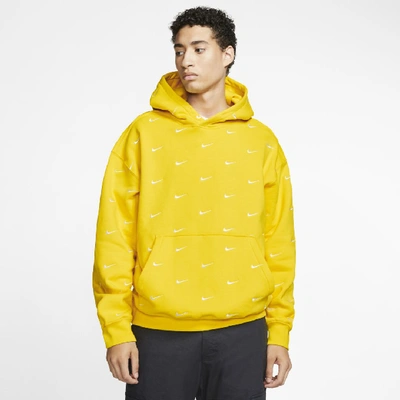 Shop Nike Men's Swoosh Logo Hoodie In Yellow