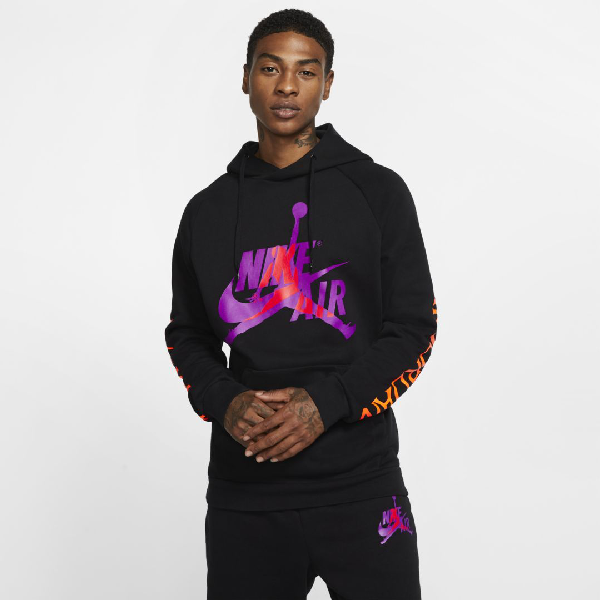 black and purple jordan hoodie