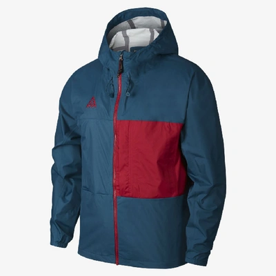 Shop Nike Acg Packable Rain Jacket In Blue