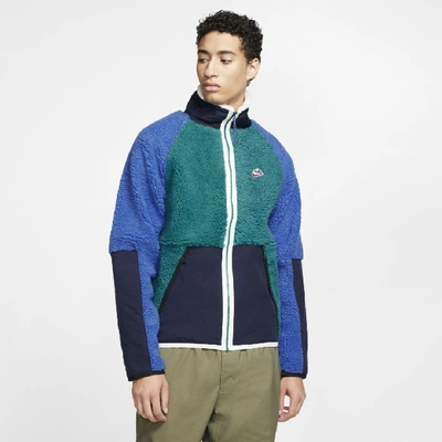 Nike Sportswear Men's Sherpa Fleece Jacket In Blue | ModeSens