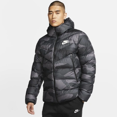 Nike Sportswear Down Fill Windrunner Printed Hooded Puffer Jacket In Grey |  ModeSens