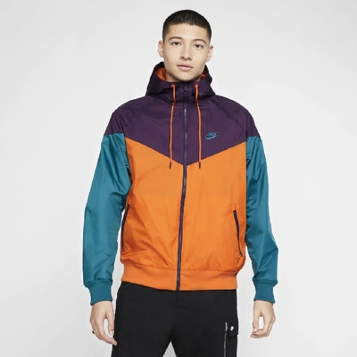 Shop Nike Sportswear Windrunner Hooded Windbreaker In Orange