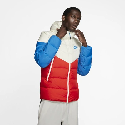 Nike Sportswear Windrunner Down Fill Hooded Puffer Jacket In Blue/red |  ModeSens