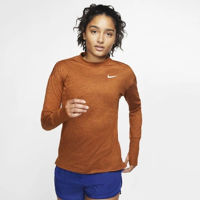 Shop Nike Element Women's Running Top In Brown