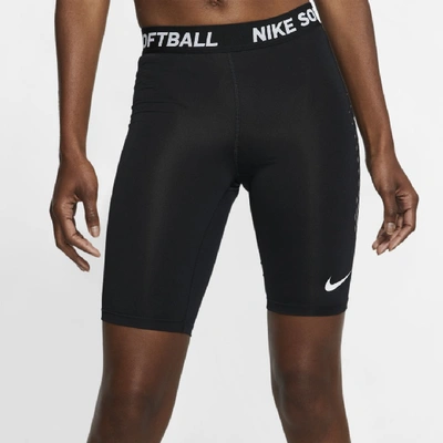 Shop Nike Women's Slider Softball Shorts In Team Black,team White