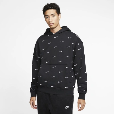 Shop Nike Men's Swoosh Logo Hoodie In Black