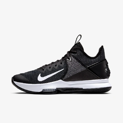 Shop Nike Lebron Witness 4 Basketball Shoes In Black,white,pure Platinum,black