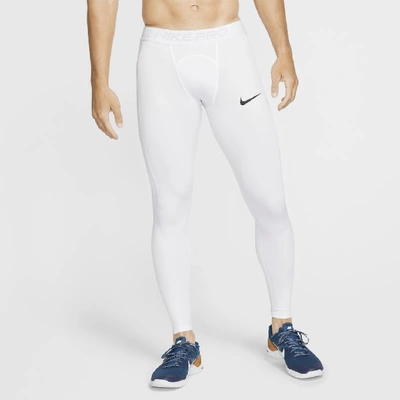 Shop Nike Pro Men's Tights In White,black