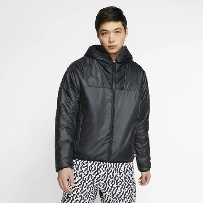 Shop Nike Acg Primaloft Hooded Jacket In Black