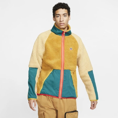 Shop Nike Sportswear Men's Sherpa Fleece Jacket In Gold