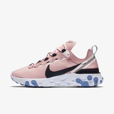 Shop Nike React Element 55 Women's Shoe (coral Stardust) - Clearance Sale In Coral Stardust,light Soft Pink,light Blue,oil Grey