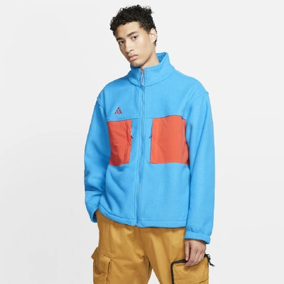 Shop Nike Acg Fleece Jacket In Blue