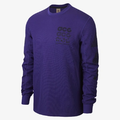 Shop Nike Acg Long-sleeve Waffle Top In Purple