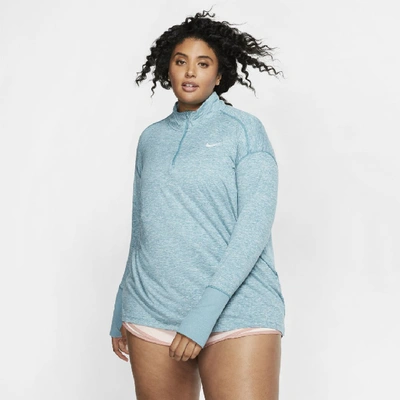 Shop Nike Element (plus Size) Women's Half-zip Running Top In Blue