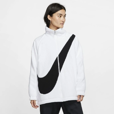 Shop Nike Sportswear Swoosh Womens Reversible Sherpa Jacket In White