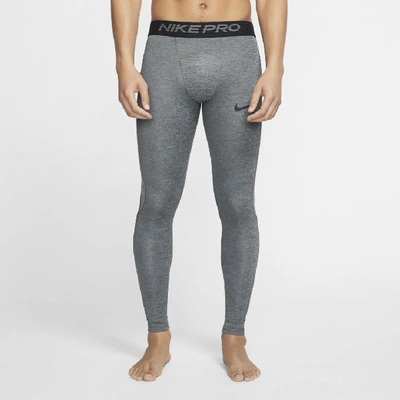 Shop Nike Pro Men's Tights In Dark Smoke Grey,particle Grey,black
