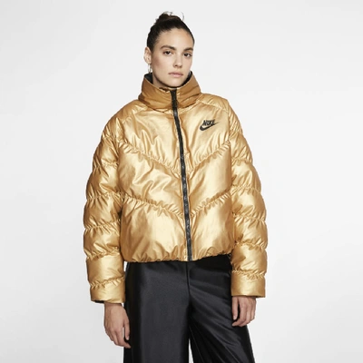 Shop Nike Women's  Sportswear Synthetic Fill Shine Jacket In Yellow