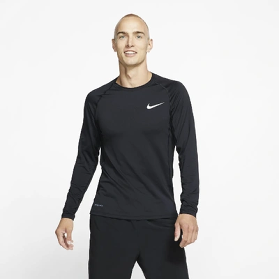 Shop Nike Men's  Pro Long-sleeve Top In Black