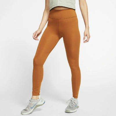 Shop Nike One Luxe Women's Mid-rise Tights In Brown
