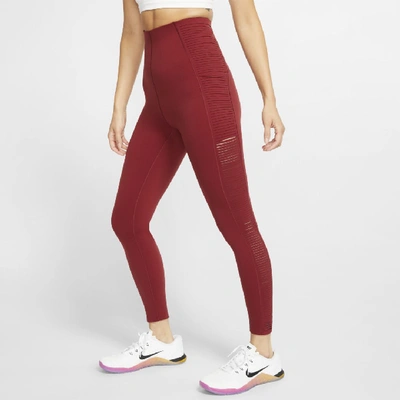 Shop Nike Women's Fringe Training Tights In Red