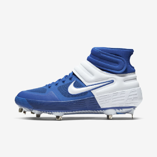 nike huarache baseball cleats blue and white