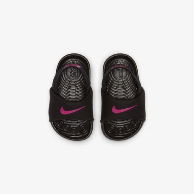 Shop Nike Kawa Baby/toddler Slides In Black,black,vivid Pink