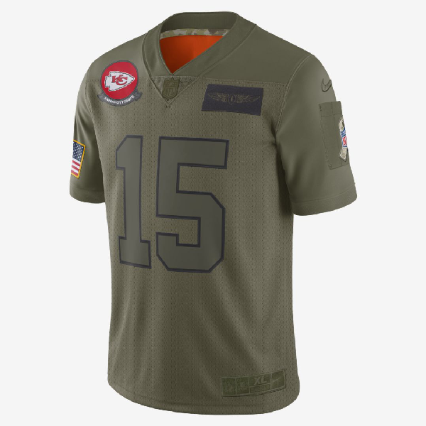 NFL_Jerseys Jersey Kansas''City''Chiefs''Men #15 Patrick Mahomes 87 Travis  Kelce 10 Tyreek Hill Custom ''NFL''Olive Gold Salute To Service 