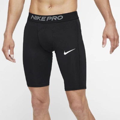 Shop Nike Pro Men's Long Shorts In Black,white