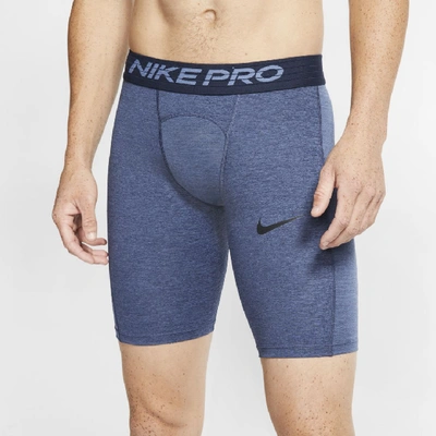 Shop Nike Pro Men's Long Shorts In Obsidian