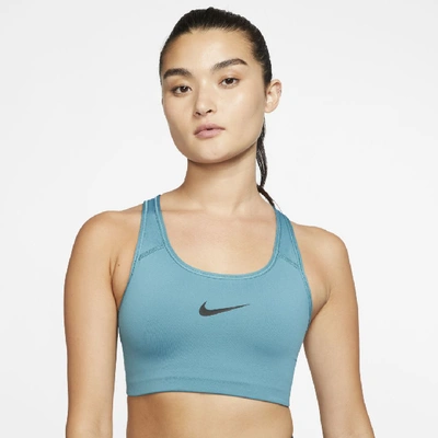 Shop Nike Swoosh Women's Medium-support Sports Bra In Green