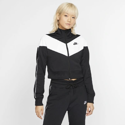 Nike Women's Sportswear Heritage Cropped Track Jacket In Black | ModeSens