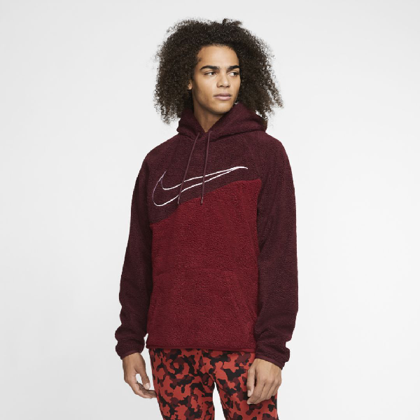 nike sportswear swoosh hoodie red
