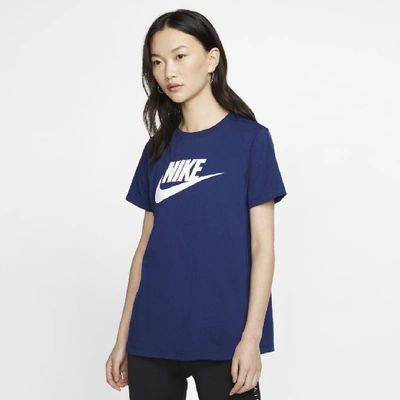 Shop Nike Sportswear Essential T-shirt In Blue Void