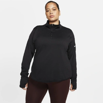 Shop Nike Therma Sphere Element Women's Half-zip Running Top (plus Size) In Black