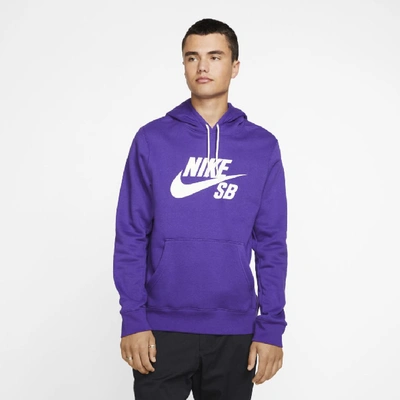 Shop Nike Sb Icon Pullover Skate Hoodie In Purple