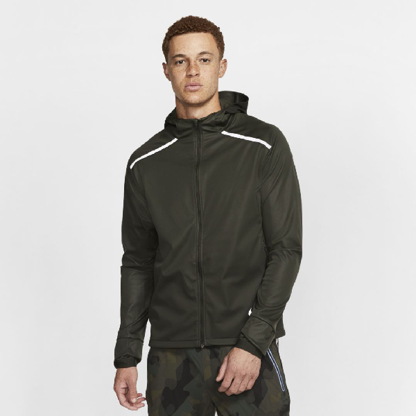 Nike Shield Men's Hooded Running Jacket In Green | ModeSens