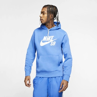 Shop Nike Sb Icon Pullover Skate Hoodie In Pacific Blue