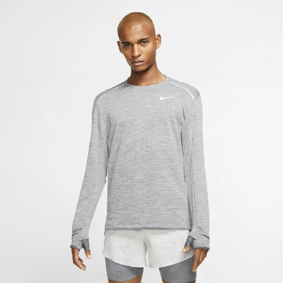 Shop Nike Therma Sphere Element 3.0 Men's Long-sleeved Running Top In Iron Grey/heather/grey Fog