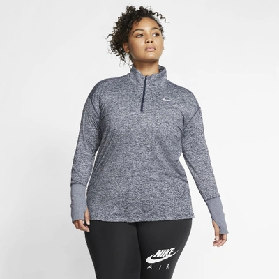 Shop Nike Element (plus Size) Women's Half-zip Running Top In Obsidian