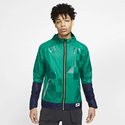 Shop Nike Shield Men's Flash Running Jacket In Green