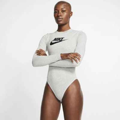 Nike Sportswear Heritage Women's Long-sleeve Bodysuit In Grey | ModeSens